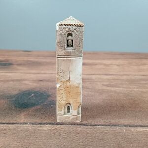 Gault Miniature French Bell Tower Statue Religious Diorama Figurine France
